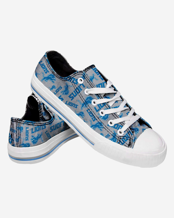 Detroit Lions Womens Low Top Repeat Print Canvas Shoe FOCO - FOCO.com