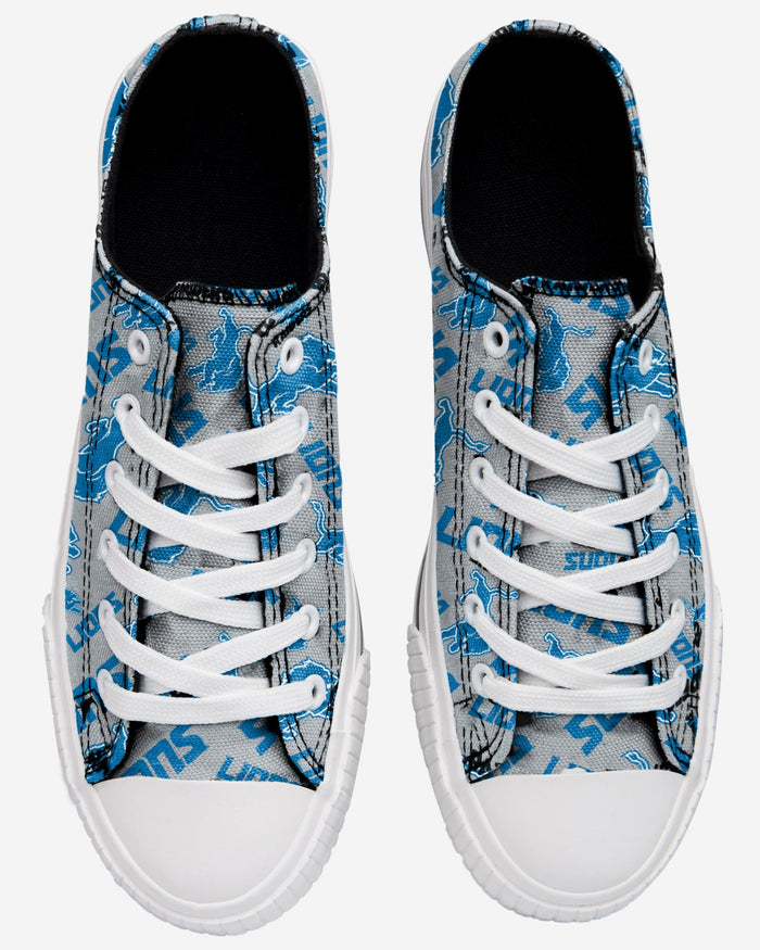 Detroit Lions Womens Low Top Repeat Print Canvas Shoe FOCO - FOCO.com