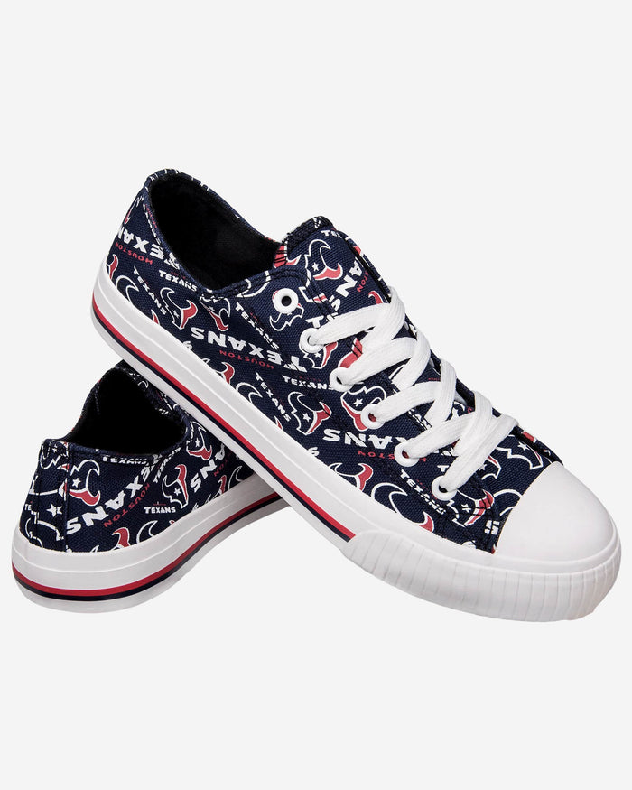 Houston Texans Womens Low Top Repeat Print Canvas Shoe FOCO - FOCO.com