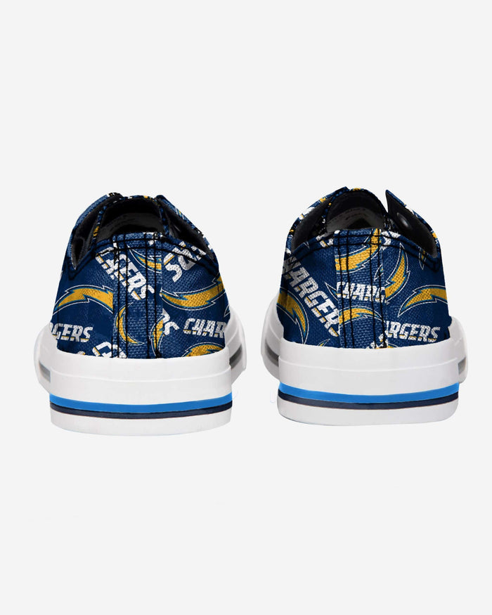 Los Angeles Chargers Womens Low Top Repeat Print Canvas Shoe FOCO - FOCO.com