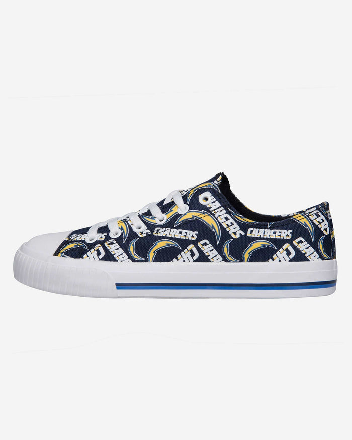 Los Angeles Chargers Womens Low Top Repeat Print Canvas Shoe FOCO - FOCO.com