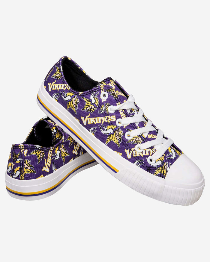 Minnesota Vikings Womens Low Top Repeat Print Canvas Shoe FOCO - FOCO.com