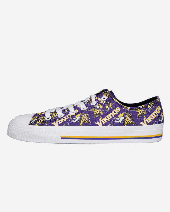 Minnesota Vikings Womens Low Top Repeat Print Canvas Shoe FOCO - FOCO.com