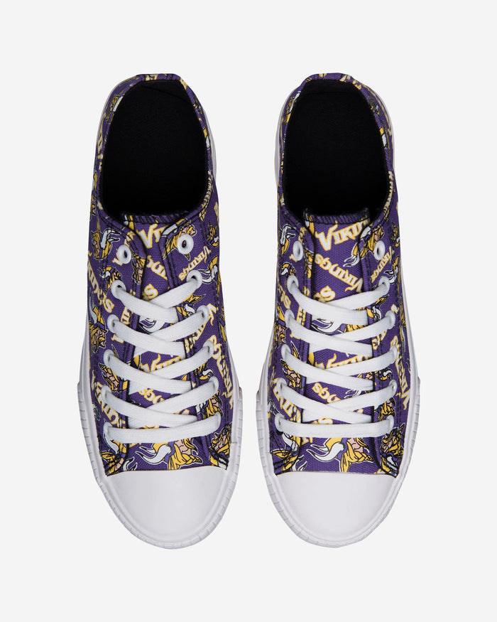 Minnesota Vikings Womens Low Top Repeat Print Canvas Shoe FOCO - FOCO.com