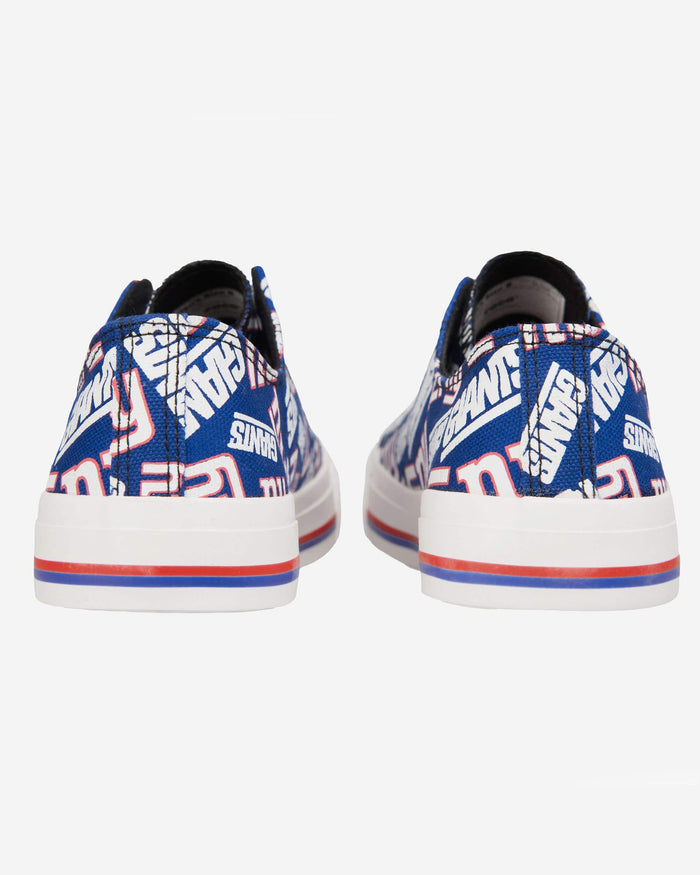 New York Giants Womens Low Top Repeat Print Canvas Shoe FOCO - FOCO.com