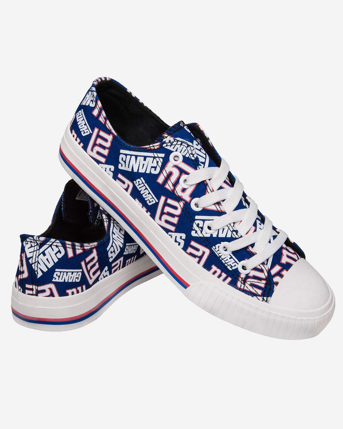 New York Giants Womens Low Top Repeat Print Canvas Shoe FOCO - FOCO.com