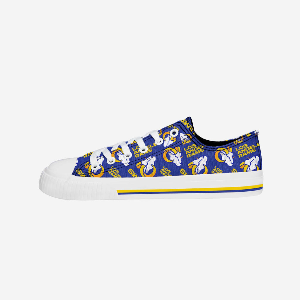 Los Angeles Rams Womens Low Top Repeat Print Canvas Shoe FOCO 6 - FOCO.com