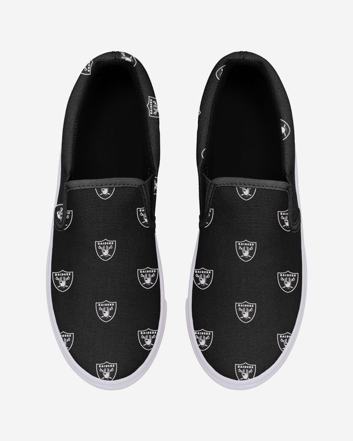 Las Vegas Raiders Womens Repeat Logo Slip On Canvas Shoe FOCO - FOCO.com
