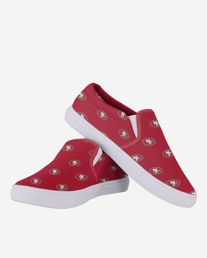 San Francisco 49ers Womens Repeat Logo Slip On Canvas Shoe FOCO - FOCO.com