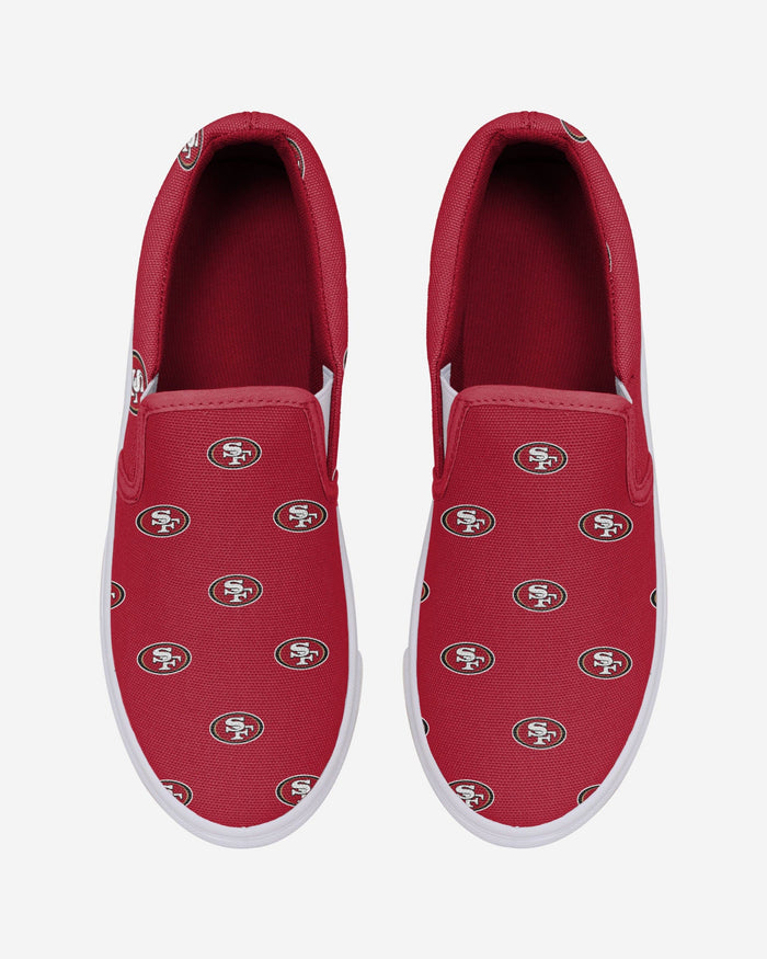 San Francisco 49ers Womens Repeat Logo Slip On Canvas Shoe FOCO - FOCO.com