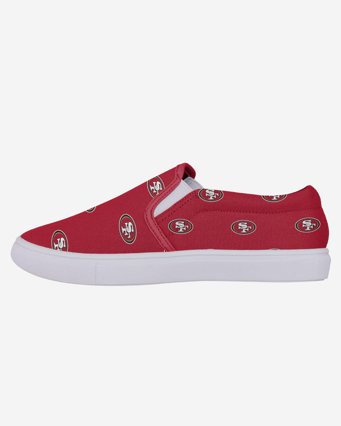 San Francisco 49ers Womens Repeat Logo Slip On Canvas Shoe FOCO 6 - FOCO.com