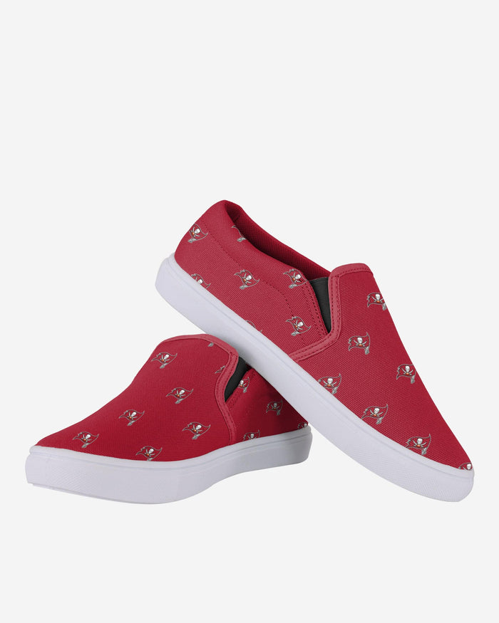 Tampa Bay Buccaneers Womens Repeat Logo Slip On Canvas Shoe FOCO - FOCO.com