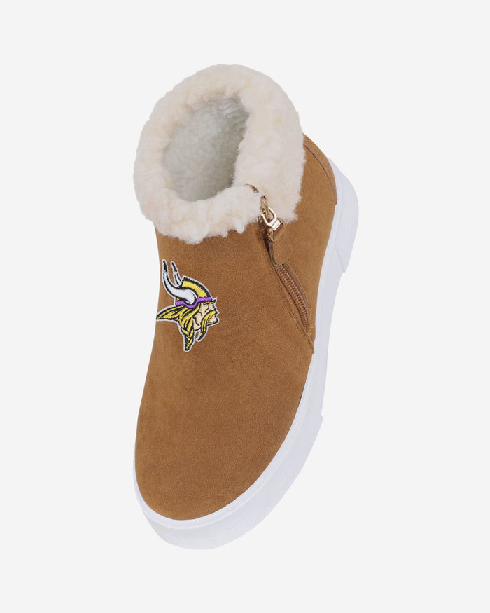 Minnesota Vikings Womens Fuzzy Brim Zipper Boot FOCO - FOCO.com