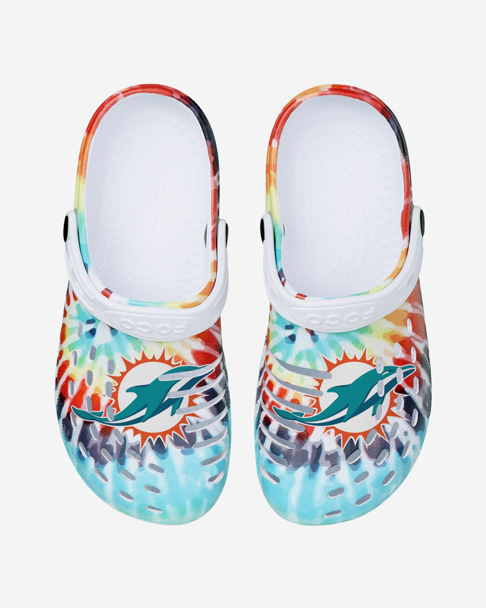 Miami Dolphins Womens Tie-Dye Clog With Strap FOCO - FOCO.com