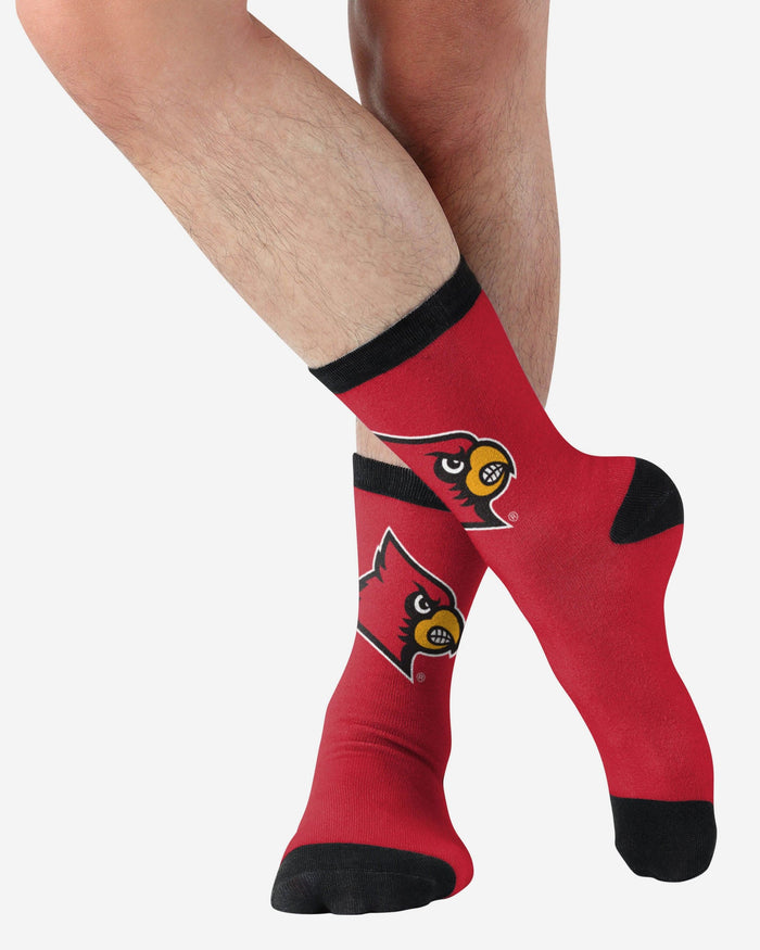 Louisville Cardinals Primetime Socks FOCO - FOCO.com