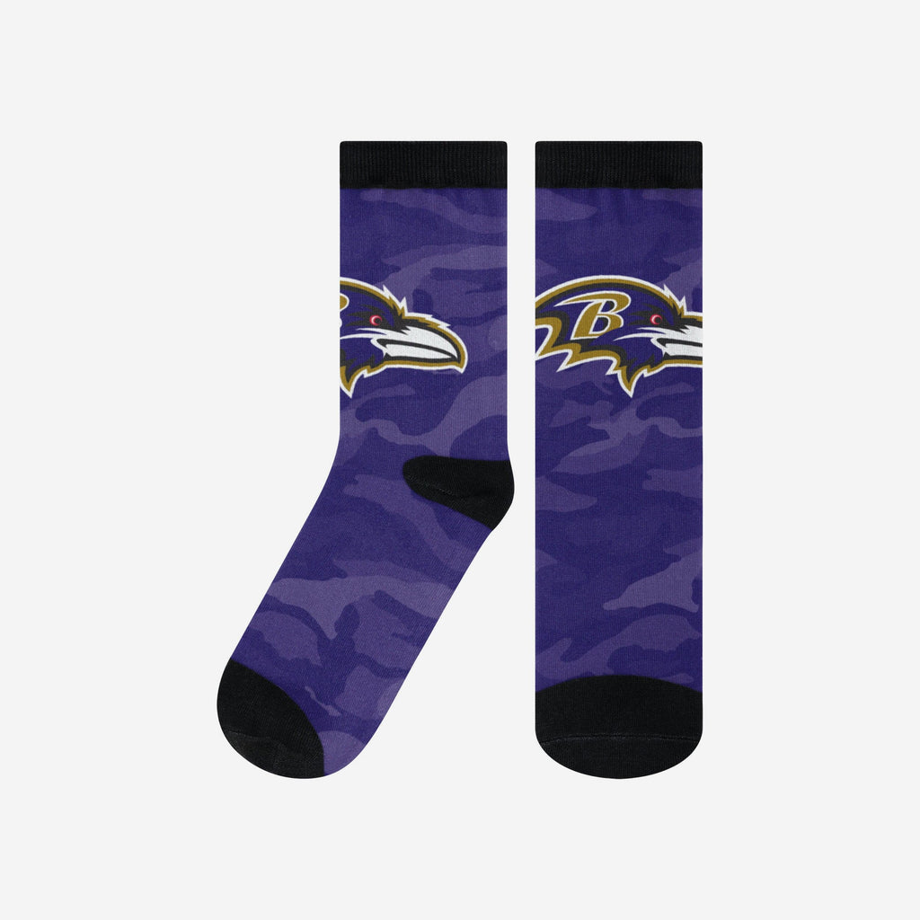 Baltimore Ravens Printed Camo Socks FOCO S/M - FOCO.com