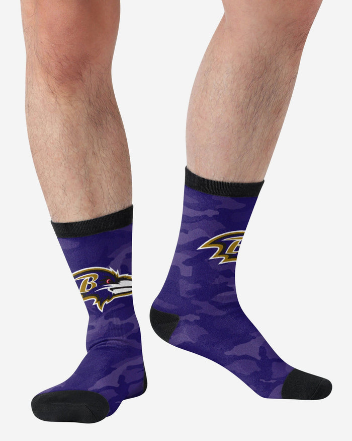 Baltimore Ravens Printed Camo Socks FOCO - FOCO.com