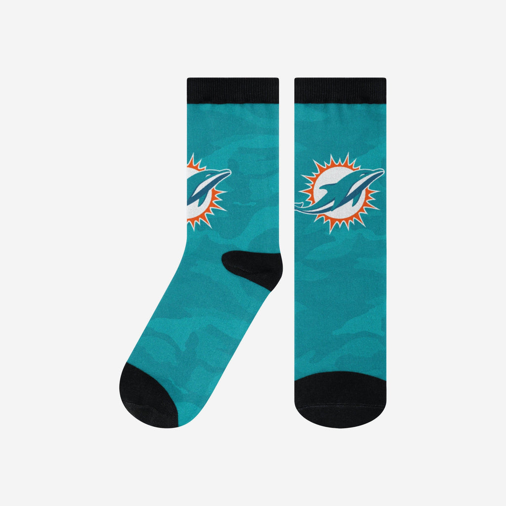 Miami Dolphins Printed Camo Socks FOCO S/M - FOCO.com