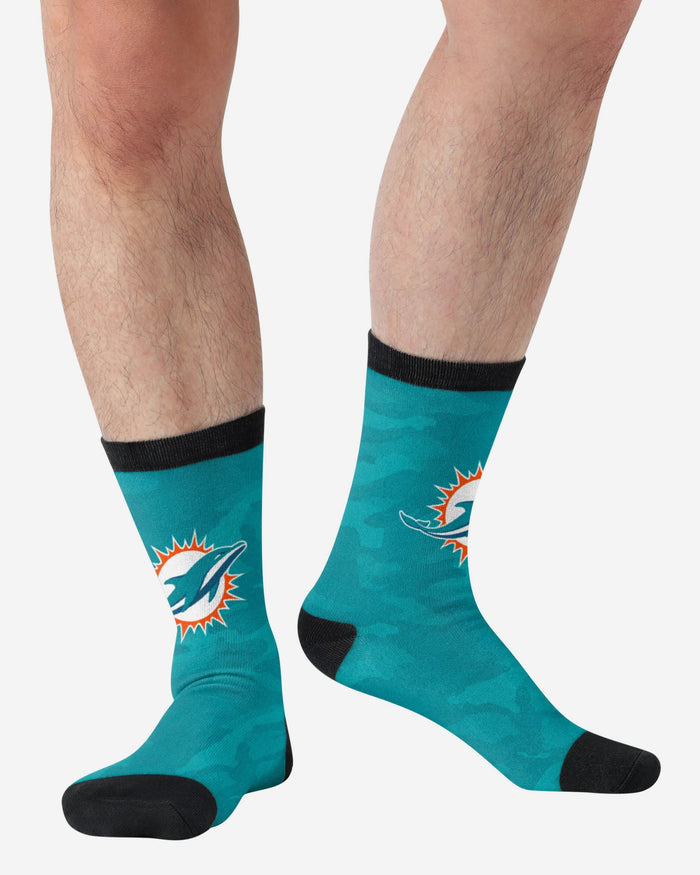 Miami Dolphins Printed Camo Socks FOCO - FOCO.com