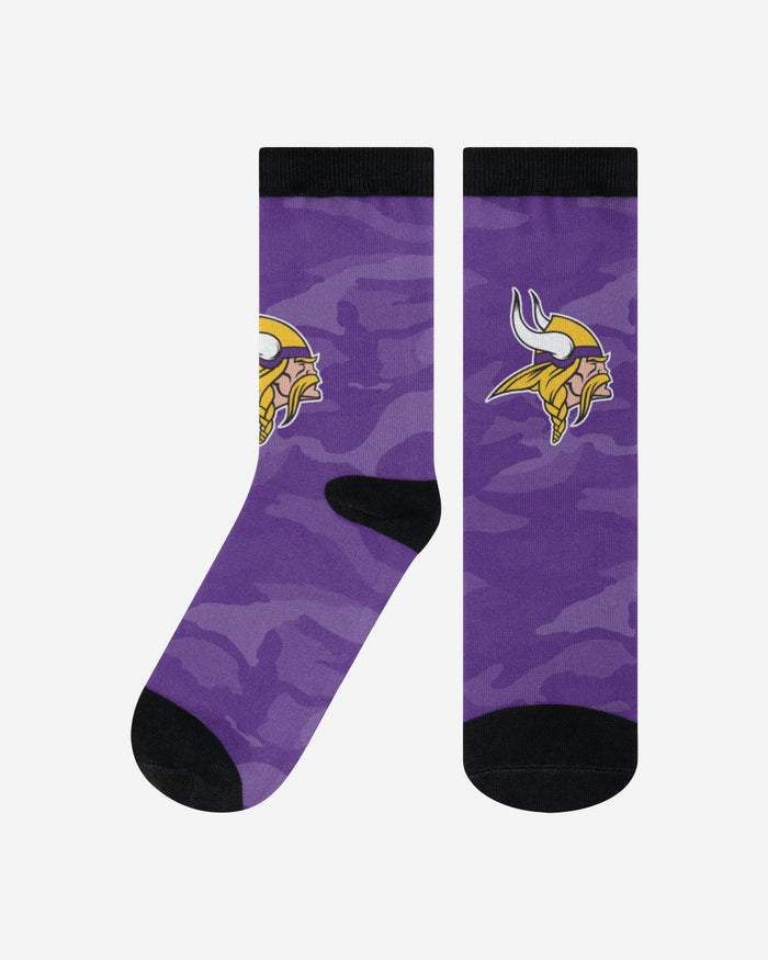 Minnesota Vikings Printed Camo Socks FOCO S/M - FOCO.com
