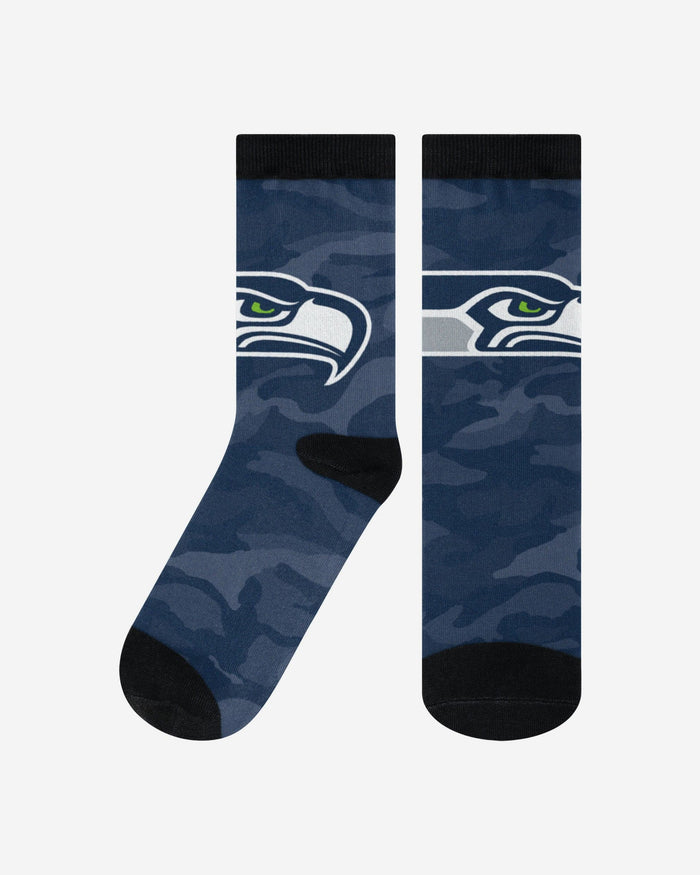 Seattle Seahawks Printed Camo Socks FOCO S/M - FOCO.com