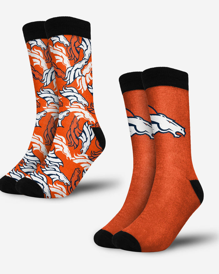 Denver Broncos Primetime Blast Socks 2 Pack FOCO - FOCO.com