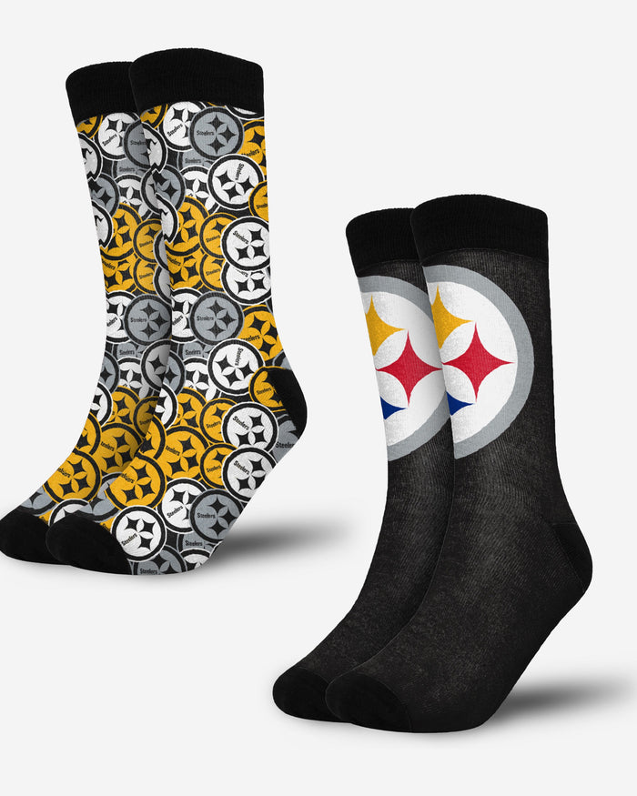 Pittsburgh Steelers Primetime Blast Socks 2 Pack FOCO - FOCO.com