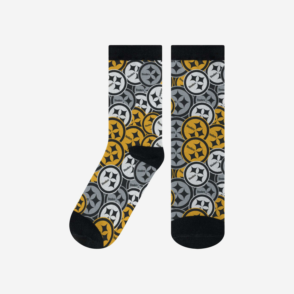 Pittsburgh Steelers Logo Blast Socks FOCO L/XL - FOCO.com