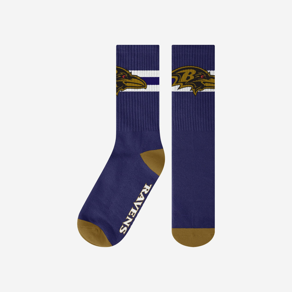 Baltimore Ravens Team Stripe Crew Socks FOCO S/M - FOCO.com