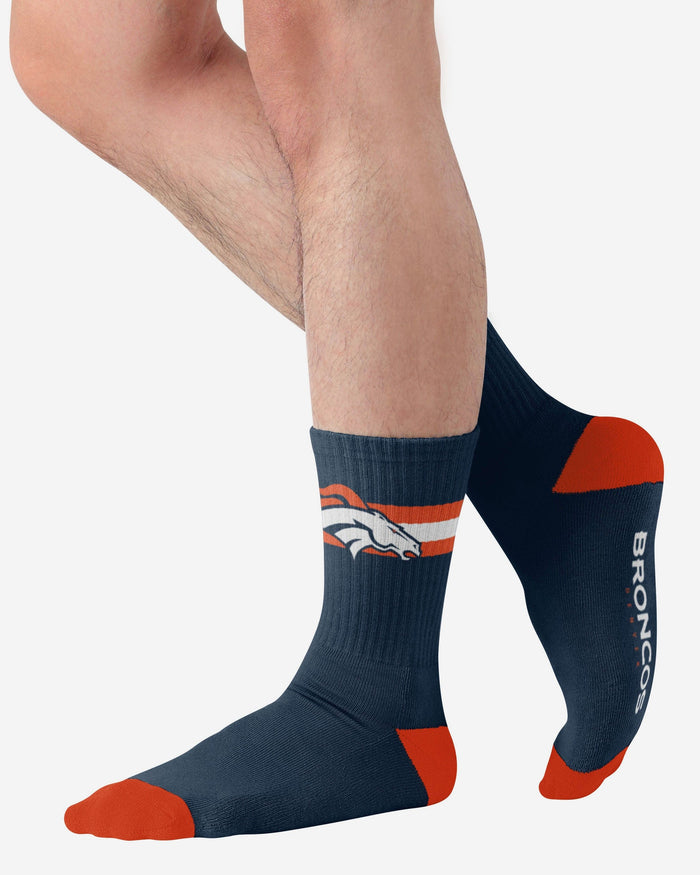 Denver Broncos Team Stripe Crew Socks FOCO - FOCO.com