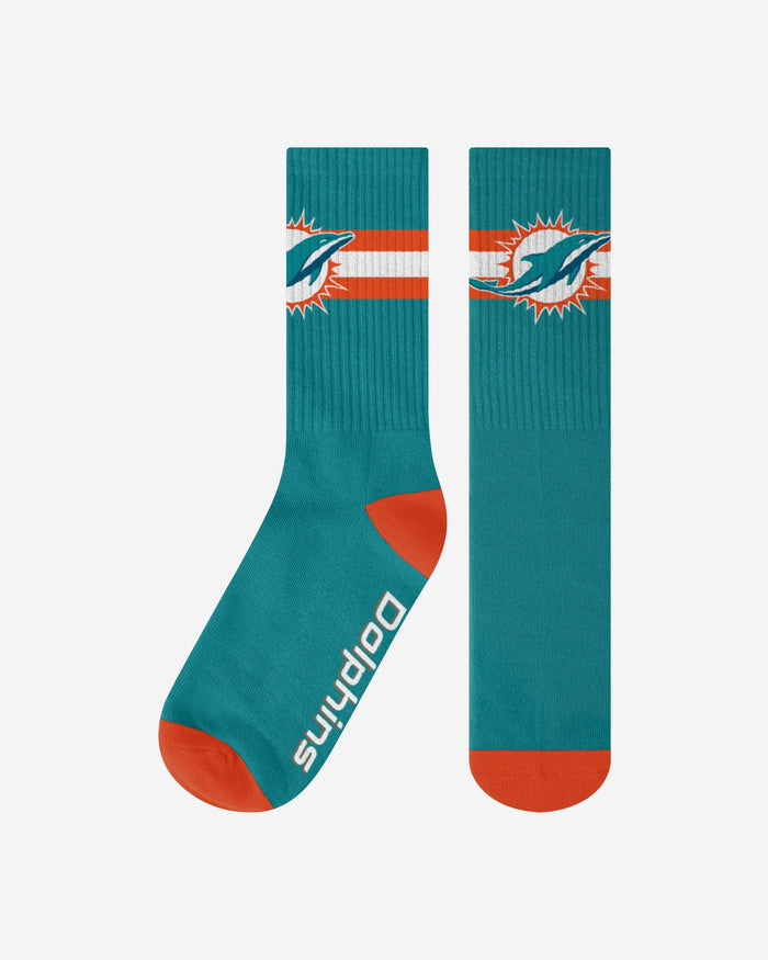 Miami Dolphins Team Stripe Crew Socks FOCO S/M - FOCO.com