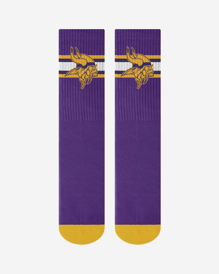 Minnesota Vikings Team Stripe Crew Socks FOCO - FOCO.com