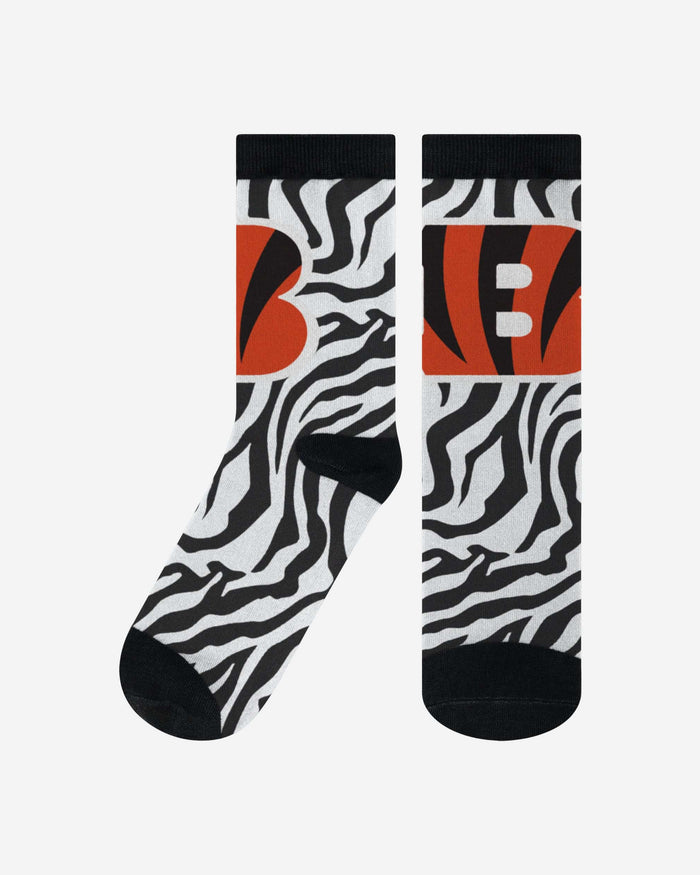 Cincinnati Bengals White Stripe Printed Socks FOCO S/M - FOCO.com
