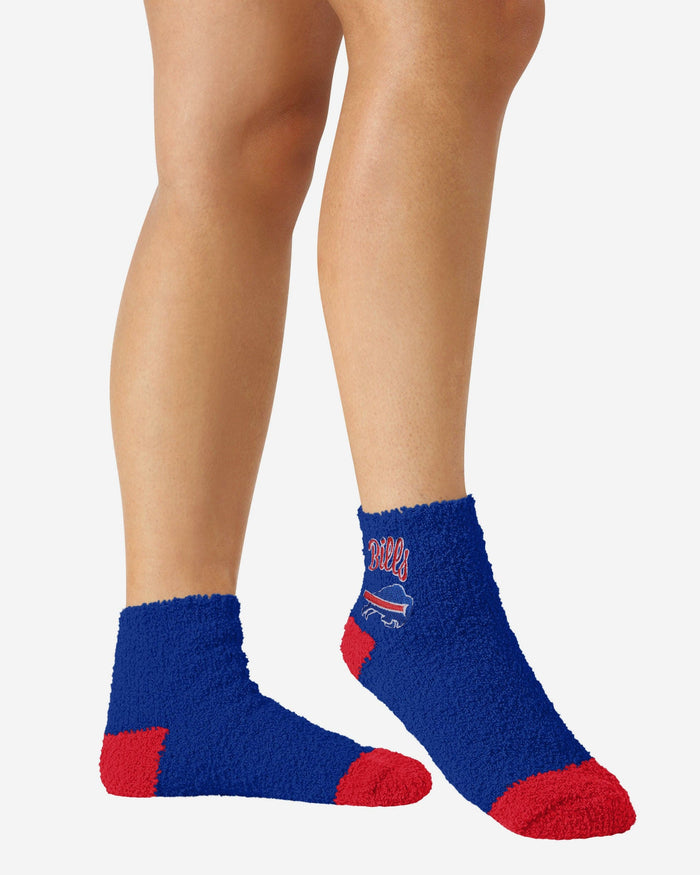 Buffalo Bills 2 Pack Womens Script Logo Fuzzy Ankle Socks FOCO - FOCO.com