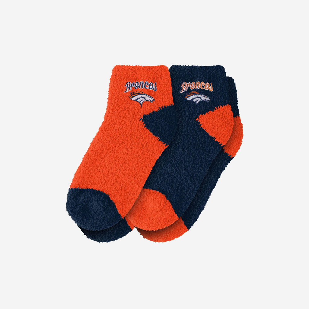 Denver Broncos 2 Pack Womens Script Logo Fuzzy Ankle Socks FOCO - FOCO.com