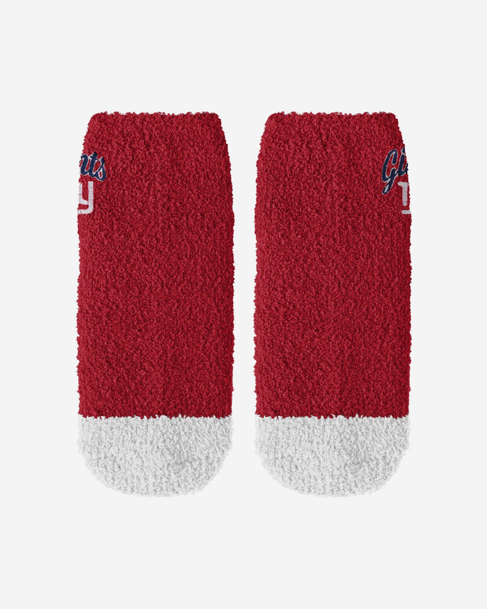 New York Giants 2 Pack Womens Script Logo Fuzzy Ankle Socks FOCO - FOCO.com