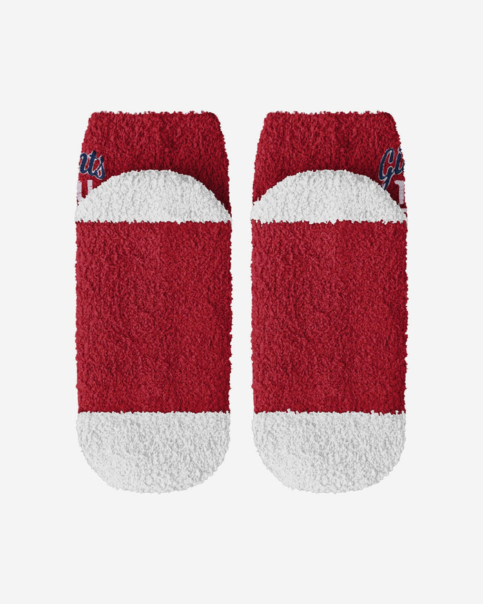 New York Giants 2 Pack Womens Script Logo Fuzzy Ankle Socks FOCO - FOCO.com