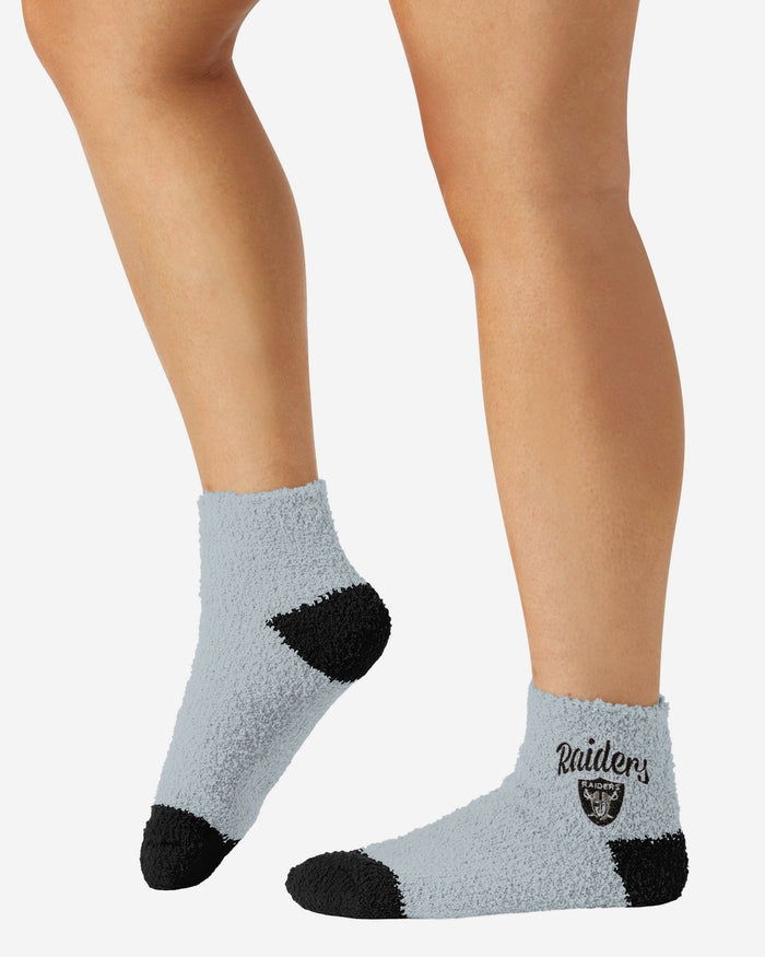 Las Vegas Raiders 2 Pack Womens Script Logo Fuzzy Ankle Socks FOCO - FOCO.com