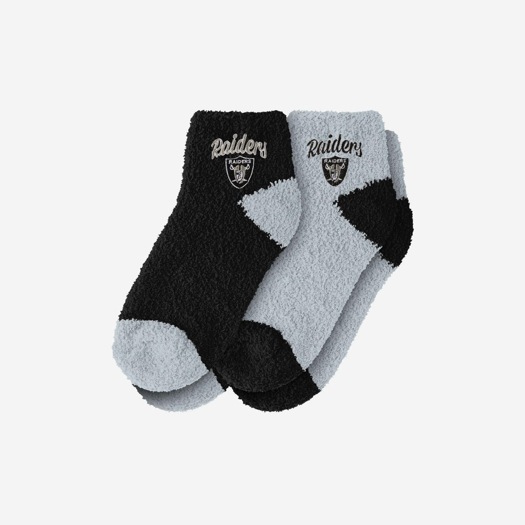 Las Vegas Raiders 2 Pack Womens Script Logo Fuzzy Ankle Socks FOCO - FOCO.com