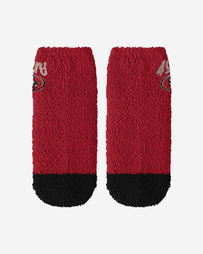 San Francisco 49ers 2 Pack Womens Script Logo Fuzzy Ankle Socks FOCO - FOCO.com