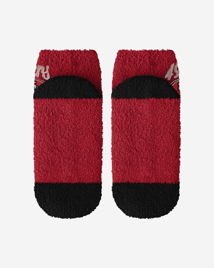 San Francisco 49ers 2 Pack Womens Script Logo Fuzzy Ankle Socks FOCO - FOCO.com