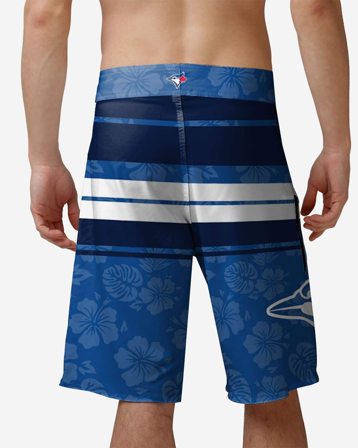 Toronto Blue Jays Hibiscus Boardwalk Stripe Boardshorts FOCO - FOCO.com
