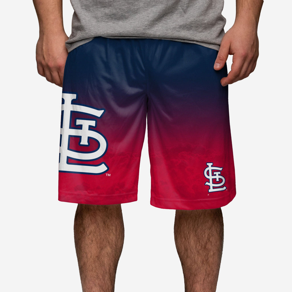 St Louis Cardinals Gradient Big Logo Training Shorts FOCO S - FOCO.com