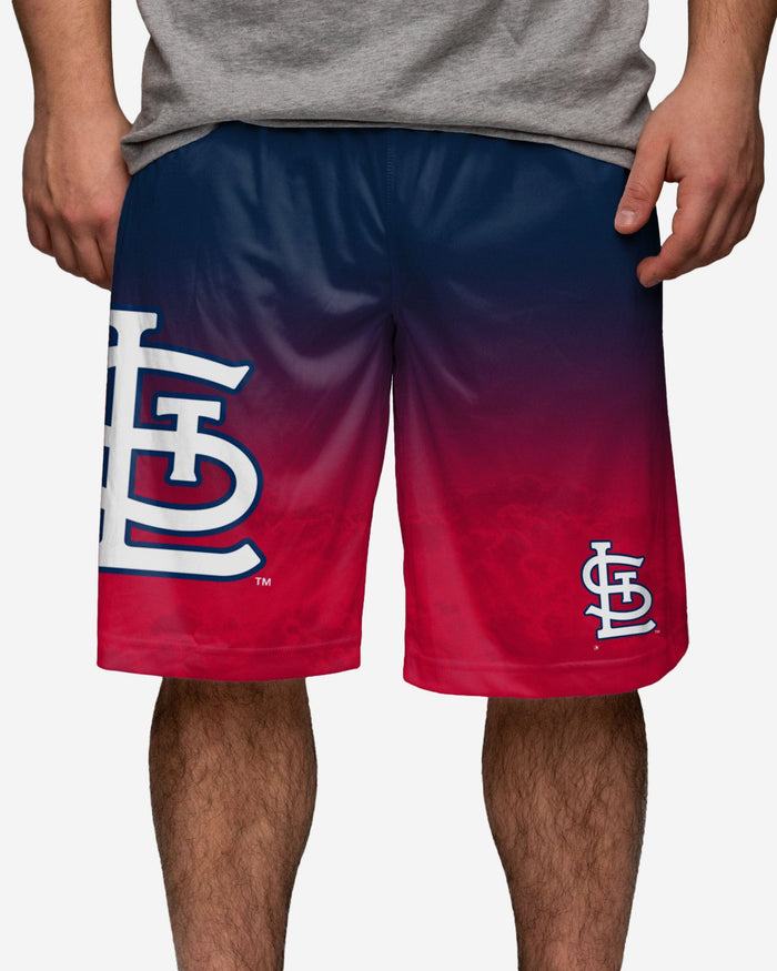 St Louis Cardinals Gradient Big Logo Training Shorts FOCO S - FOCO.com