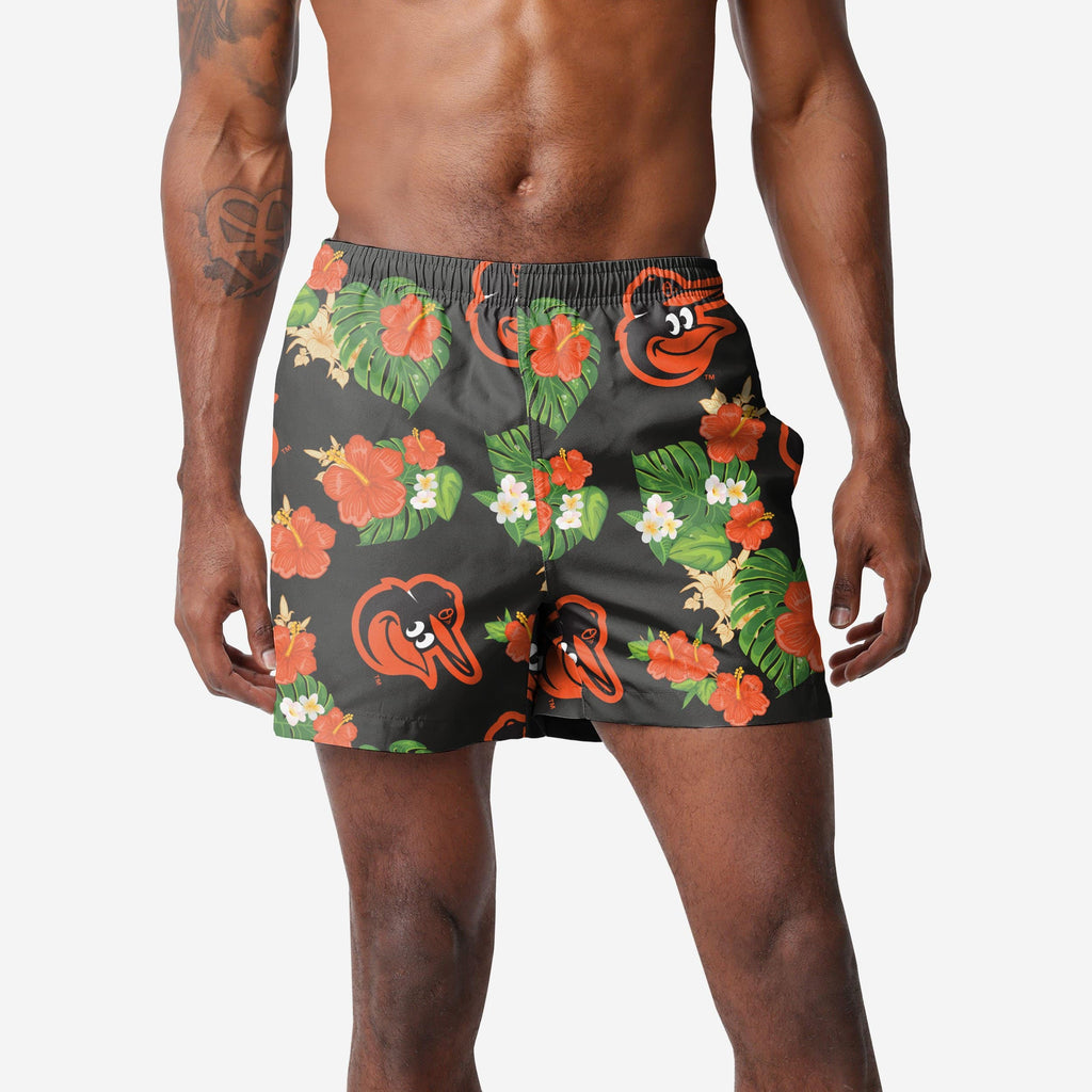 Baltimore Orioles Floral Swimming Trunks FOCO S - FOCO.com