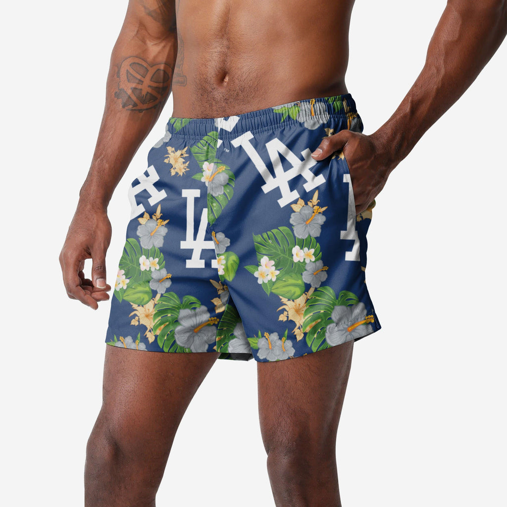 Los Angeles Dodgers Floral Swimming Trunks FOCO S - FOCO.com