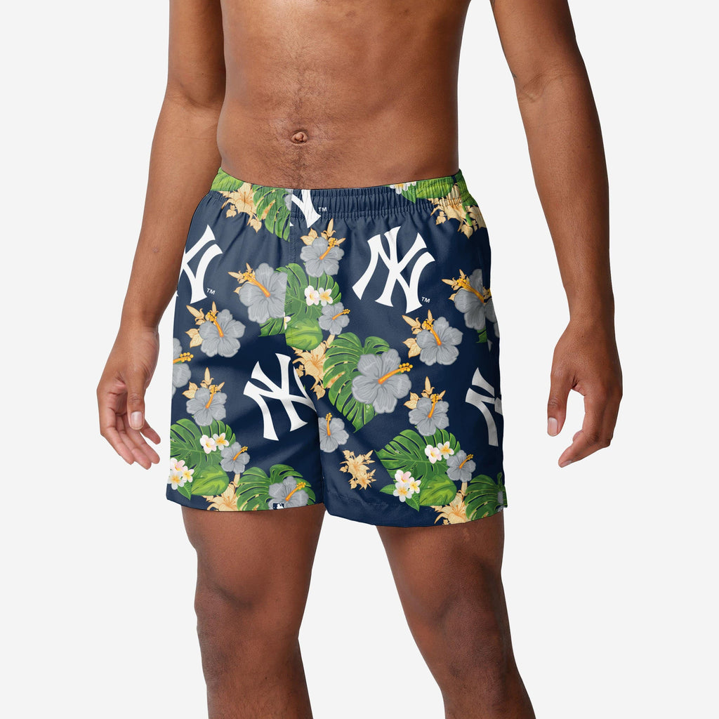 New York Yankees Floral Swimming Trunks FOCO S - FOCO.com