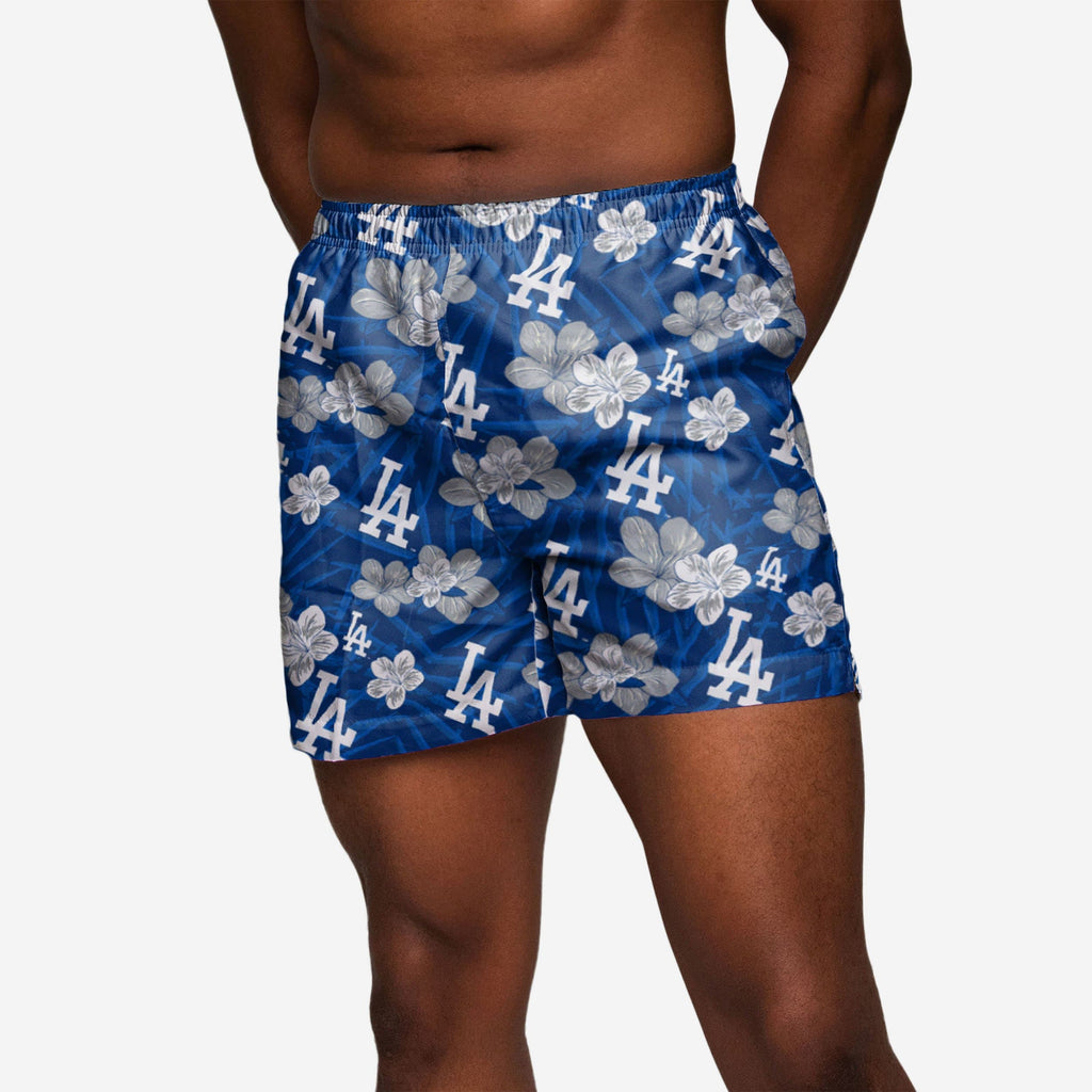 Los Angeles Dodgers Hibiscus Swimming Trunks FOCO S - FOCO.com