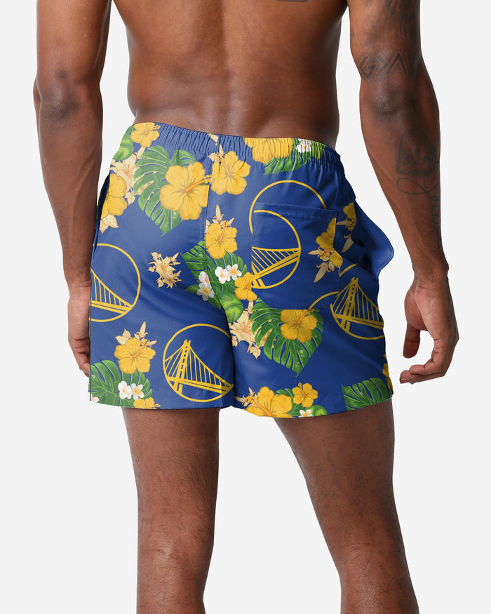 Golden State Warriors Floral Swimming Trunks FOCO - FOCO.com