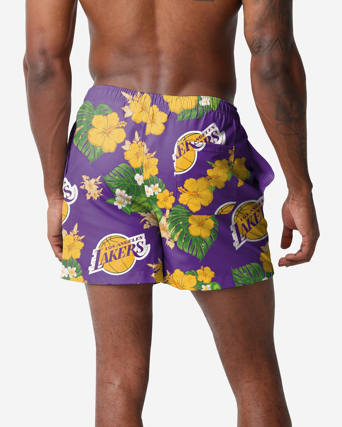 Los Angeles Lakers Floral Swimming Trunks FOCO - FOCO.com